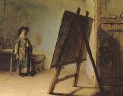 REMBRANDT Harmenszoon van Rijn The Aristst in his Studio (mk08) oil painting on canvas